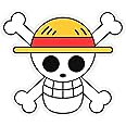 Luffy Straw Hat Pirate Vinyl Decal | Color | Sticker 5 X 4.5 Inch for Walls, Doors, Cars, Trucks, Motorcycles, Boats & Laptops-SS&Ds -1213
