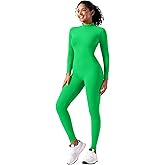 speerise Women Bodysuit Rompers Long Sleeve Jumpsuits Leotards One Piece Tummy Control Yoga Workout Outfits