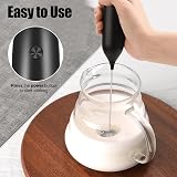 KOOSREEL Milk Frother Handheld Battery Powered Milk Frother Whisk Black view 5