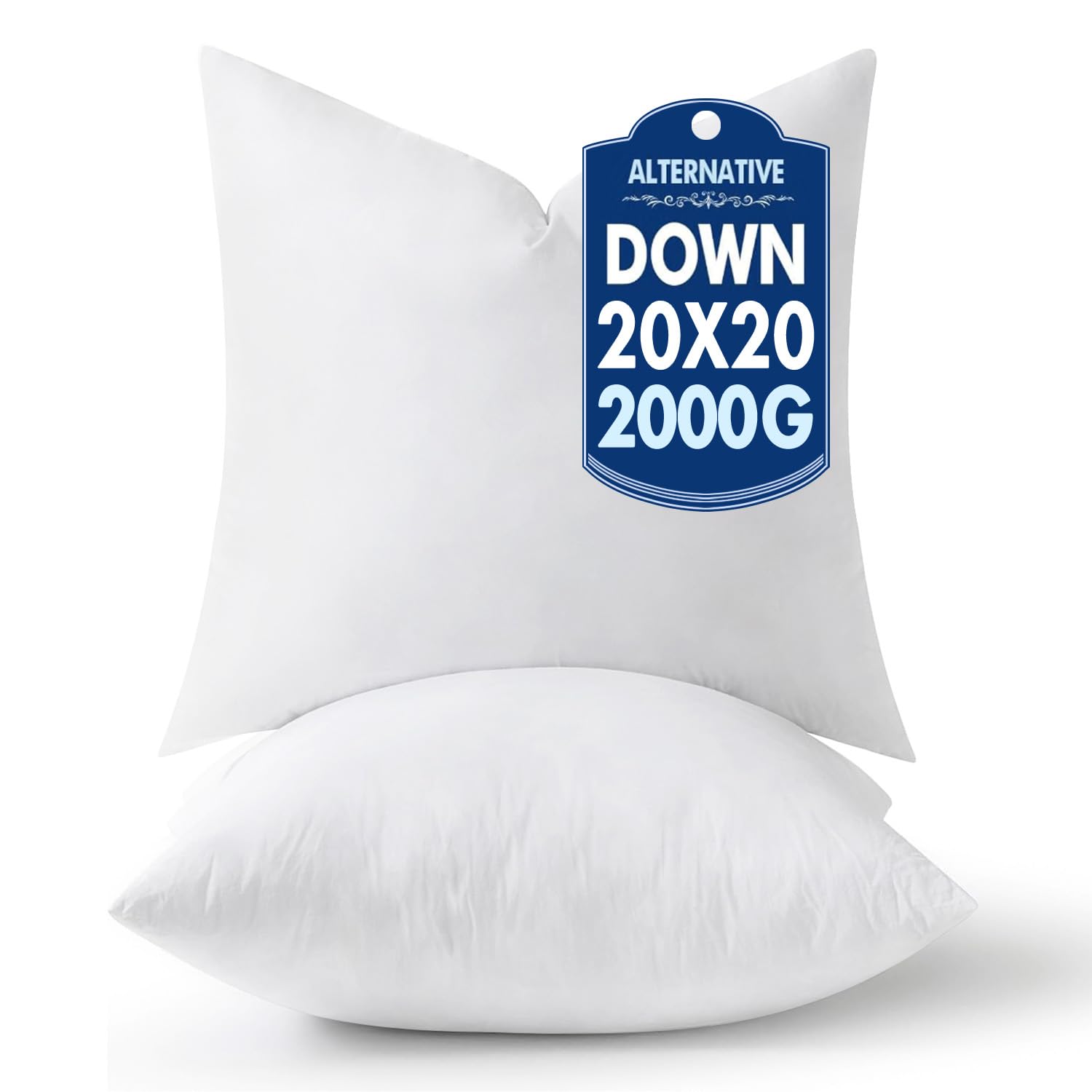 Photo 1 of MIULEE 20x20 Pillow Inserts,Down Alternative Pack of 2 Decorative Throw Pillows for Sofa Couch Bed, Ultra Soft Fluffy Bed Sleeping Form
