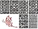 Airbrush Glitter Henna Tattoo Stencil Kit,Temporary Tattoo Template Body Art Drawing Stencil,Small Cute Flower Butterfly Cartoon Design for Children, Teenagers & Adults