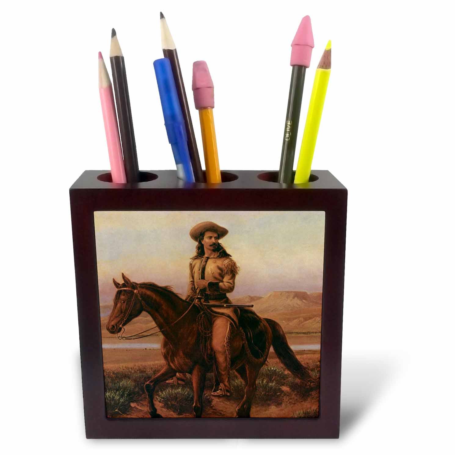 3dRose Buffalo Bill Cody, 5-Inch (Ph_38385_1), 5 inch Tile Pen Holder