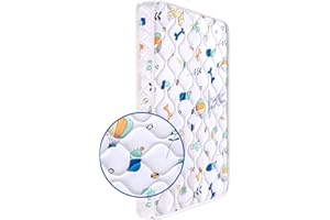 LILYVIBEBEARHAPPY Mini Crib Mattress 38" x 24" x 4"- Firm Support and Comfort Premium Foam,Noiseless and Odorless,Hypoallergenic Mini Crib Mattress,Fits Mini and Portable Cribs,Dual Sided with Soft Breathable Fabric