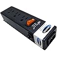 Conntek Power Strip 125V 7-1/2-Inch Housing IEC C14 to U.S 3 Prong Power Strip 3 Outlets with AC Adapter Space, Black