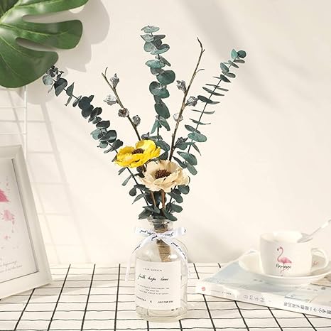 Amazon プリザーブドフラワー ドライフラワー 枯れない花 永遠の花 北欧 花束 ブーケ 花瓶付き おしゃれ 置物 お祝い エレガント 恋人 松かさ 棉花 満天星 デージー 蒲公英 コスモス 堇 ガーべラ プリザーブドフラワー オンライン通販