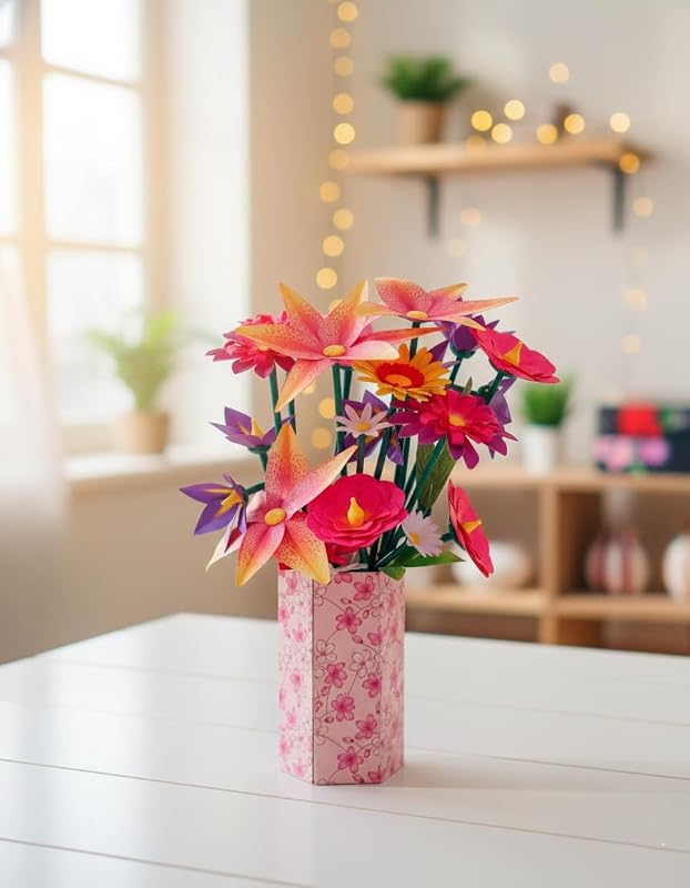 - Bouquet de Flores Silvestres de Arte Floral | Kit de trabalhos manuais para fazer dezanove flores silvestres de papel sem necessidade de cola ou tesoura. Dos 14 anos (20141)