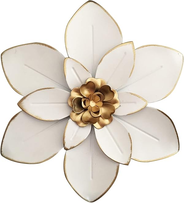 Picfarce Metall-Wanddeko Blume, rustikale moderne Blumenskulptur, Wand­hängedeko aus Eisen, Akzent­kunst für drinnen und draußen, Küche, Schlafzimmer, Wohnzimmer, Büro, Garten, Terrasse, 25 cm