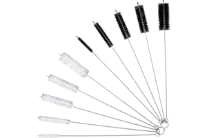 Straw Cleaner Brush Extend 12 inch, Wide 4 8 10 12 16mm diam Drink Straw Cleaner for Pipe, Tubes, Sippy Cup, Bottle 10 Pack
