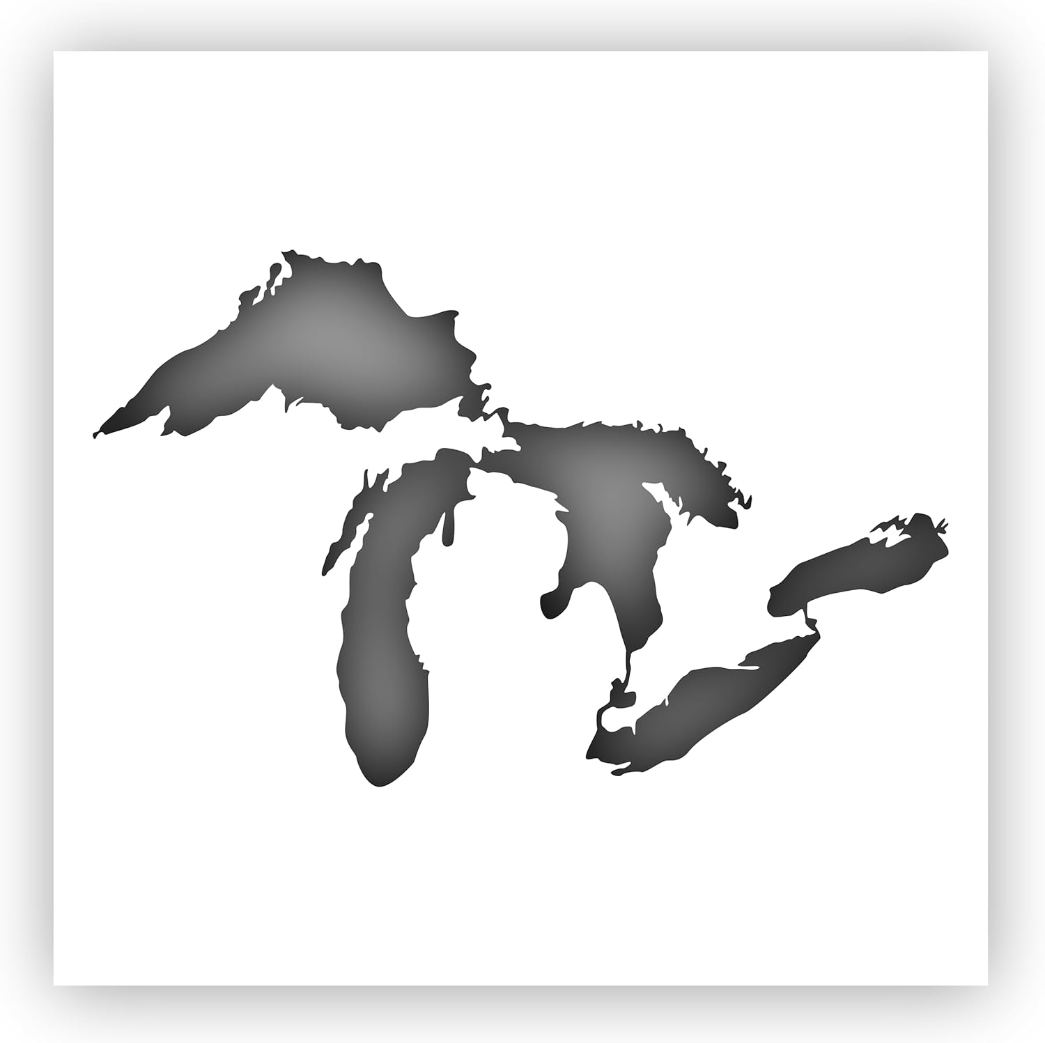 Mixed Media - Great Lakes Superior Michigan Wisconsin Stencil - Choose a Size (9