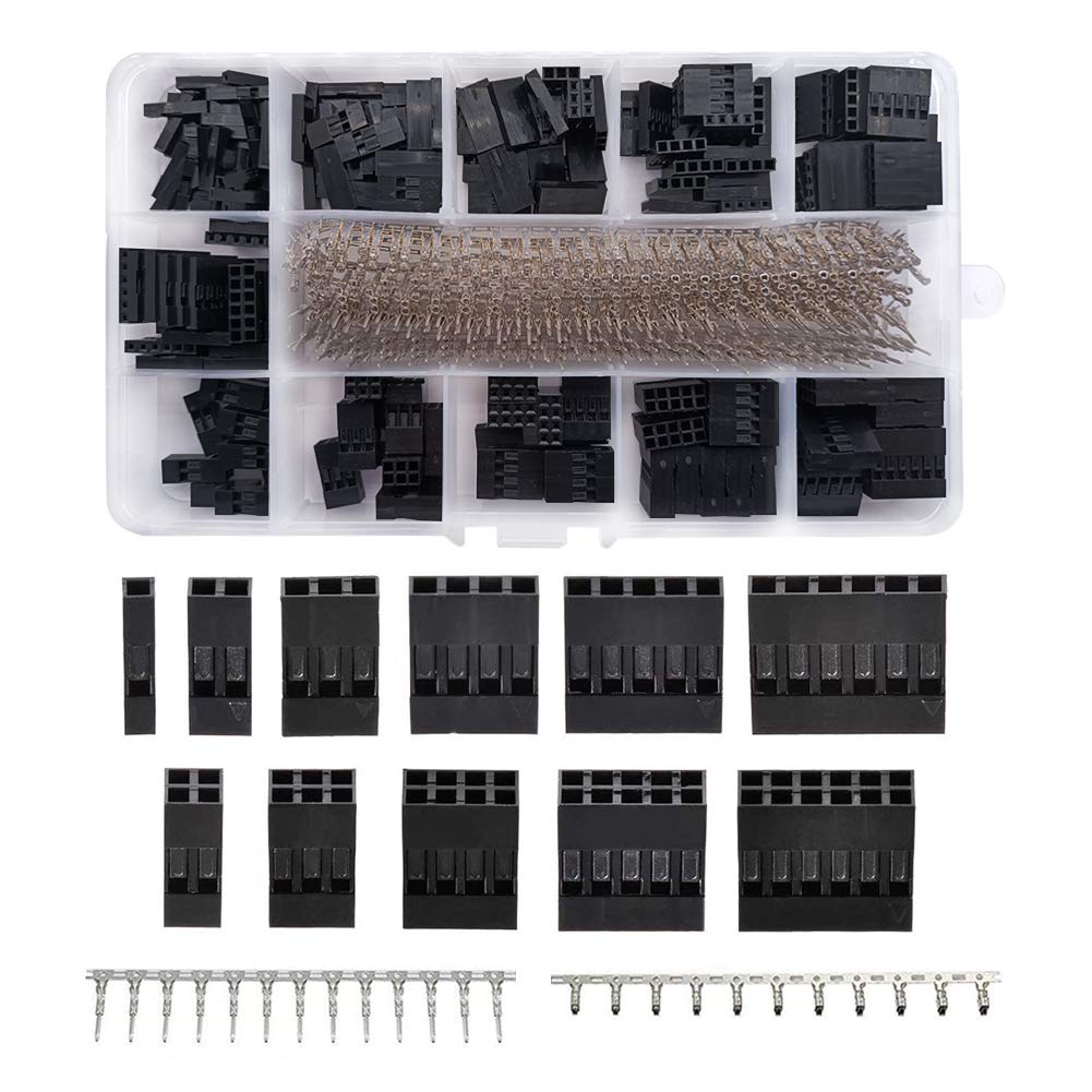 YIXISI 620 PCS 2.54mm 1/2/3/4/5/6-Pin Dupon Connector Kit, Connector Male and Female Crimp Pins Kit for Replacing or Repairing Broken Wire to Board Connectors — image 1