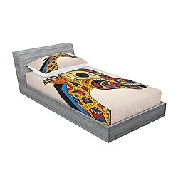 Lunarable Giraffe Fitted Sheet & Pillow Sham