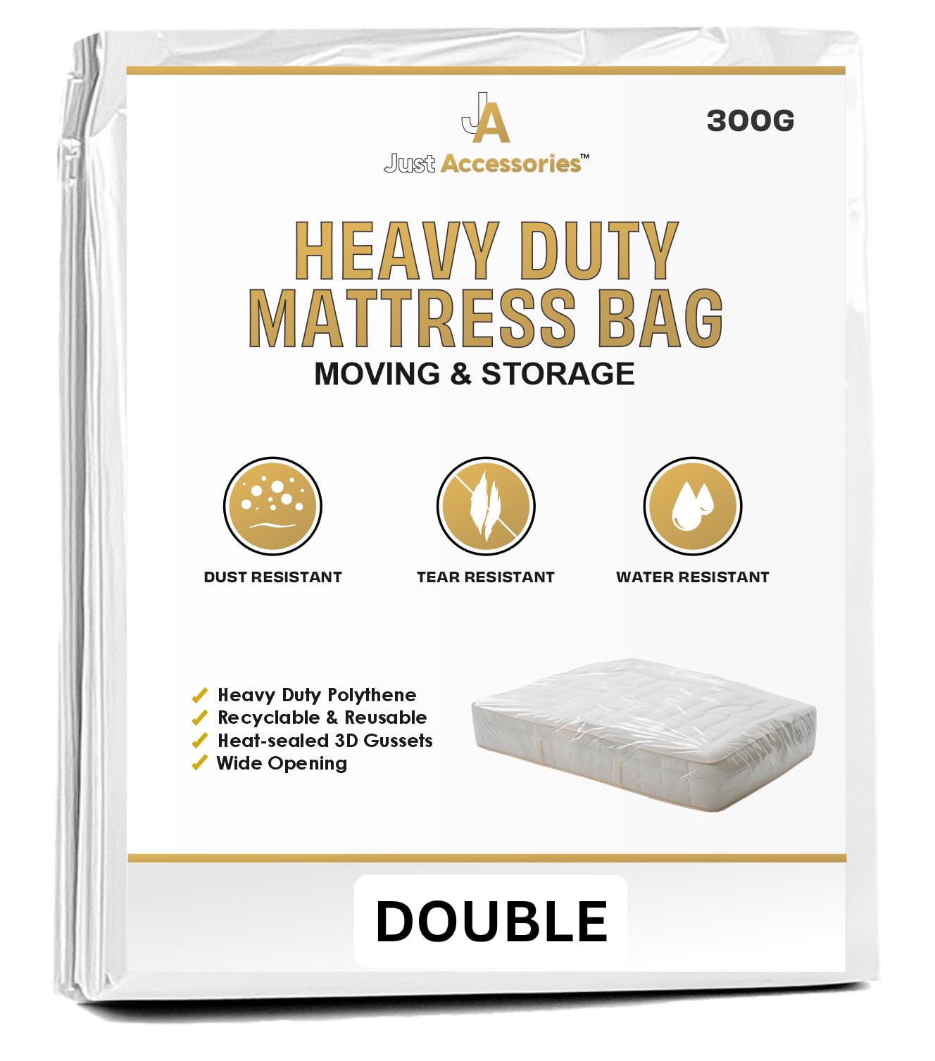 Just Accessories 4ft 6 Mattress Bag Heavy Duty Professional Quality Removal & Storage Bags