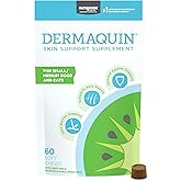 Nutramax Dermaquin Skin Support Supplement for Small to Medium Dogs and Cats, Supports Healthy Response to Allergens, with Hardy Kiwi, Omega-3s, and More, Tasty Soft Chews, 60 Count