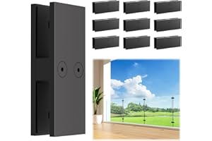 LukLoy Railing Glass to Glass Clamp, Black Stainless Steel 304 Bracket for Glass Balustrade Railing Pool Fence (10, 180 Degree)