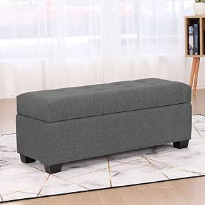 LYCIL Grande Copetudo Tapizado Acolchado Descanso De Pies Otomano con