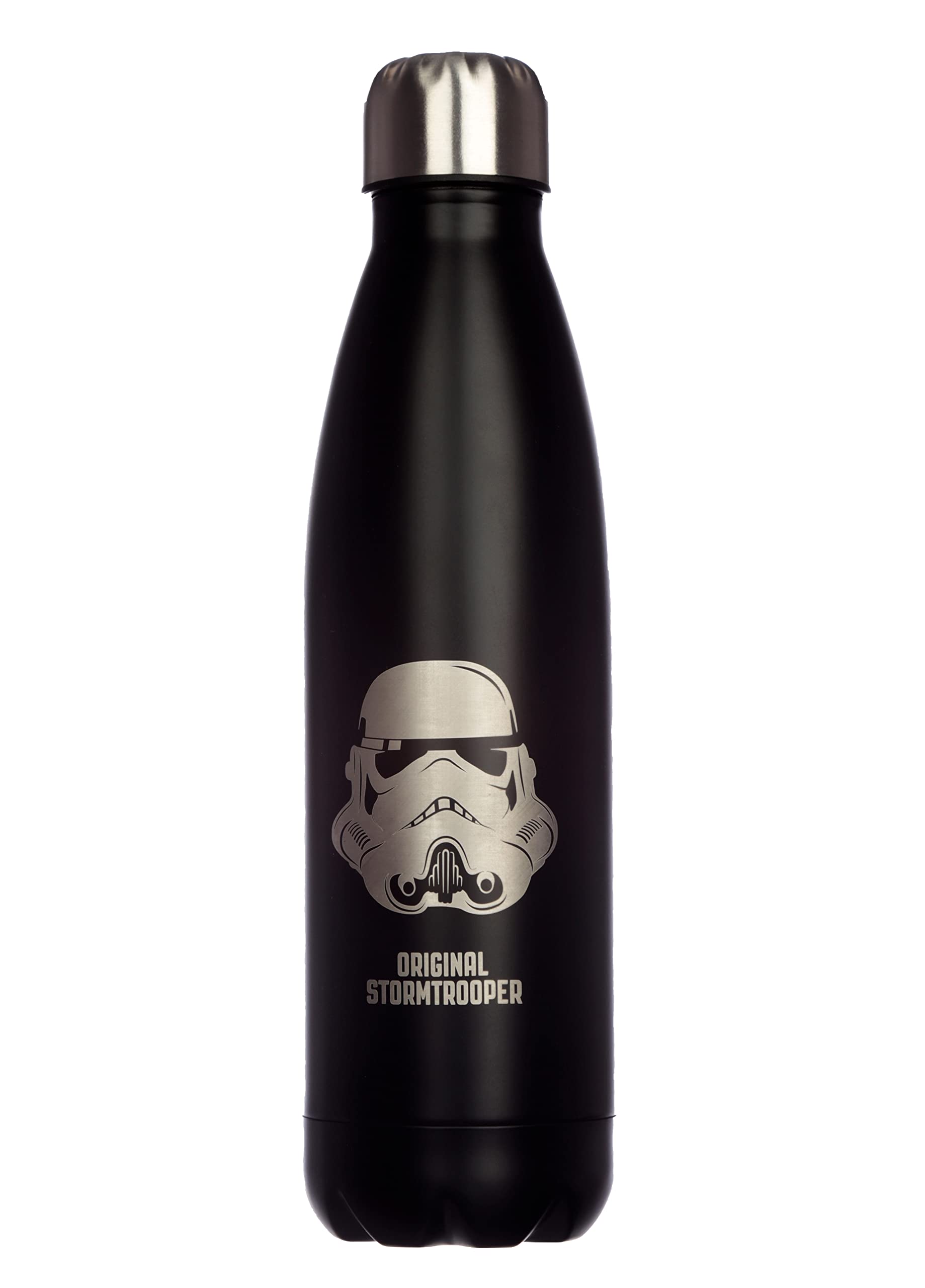 Puckator The Original Stormtrooper - Stainless Steel Water Bottle - Cold for 24h and Hot for 12h - Metal Water Bottles with Stormtrooper Design - Double Walled Modern Thermos Flask - Bpa Free -500 ml