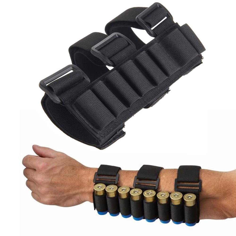 Field Sports Online 12/20 Gauge Shotgun Cartridge Holder - 8 Shell Forearm Carrier - Black