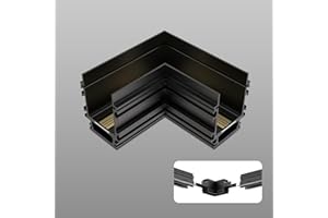 Hengsense 90-Degree Corner Connector for 4-Wire Magnetic Track Lighting, Aluminum Alloy L-Shape Joint, Recessed Rail for LED Track Light, ONLY Compatible Track Rails