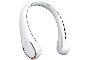 FrSara Neck Fan, Portable Personal Fan Strong Wind, 5200mAh, Air Volume,360° Cooling, No Hair Twisting, Air Volume On 2 Sides, Non-Slip, Quick Charge, Long Use Time, Birthday Gift for Women, Dad, Men
