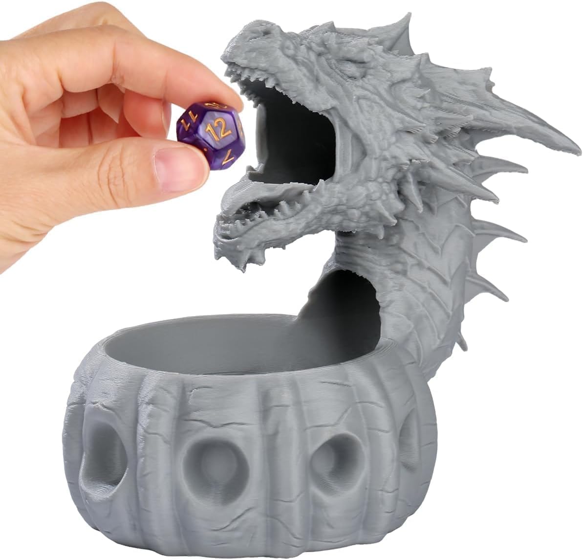 DND Dragon Dice Tower, Suitable for Dice Smaller Than 16mm, 3D Resin Dice Tray, Tabletop Dice Game Accessories, Fantasy RPG D&D Tower, for DND Fans, Dragon Gifts for Men Women (Dice Not Included)