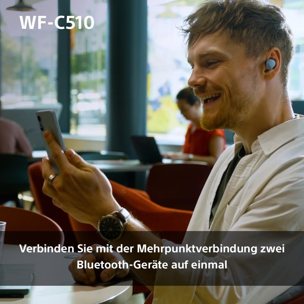 Sony WF-C510 Truly Wireless Kopfhörer - Kleine, leichte Bluetooth In-Ear-Kopfhörer mit Multipoint-Connection, Ambient Sound, IPX4 Rating, Spotify Tap, Quick Charge, 22 HR Akku, iOS & Android - Schwarz 8