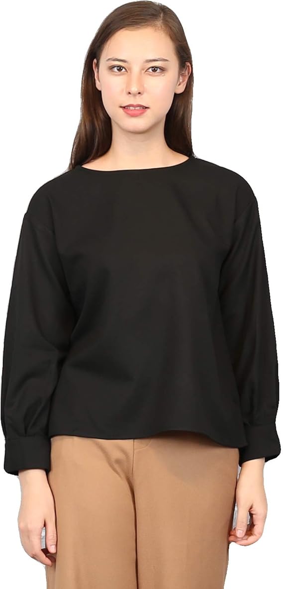 Amazon レディース トップス 長袖 Tシャツ ブラウン ストライプ コットン ゆったり レディース オフィス 黒 春 夏 秋 黒 Tシャツ カットソー 通販