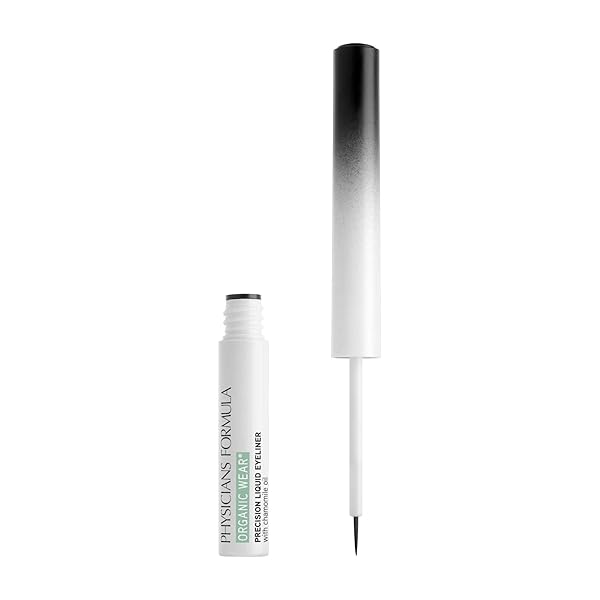 PHYSICIANS FORMULA ORGANIC WEAR ALL NATURAL LIQUID PERCISION EYELINER BLACK, VEGAN, SMUDGE RESISTANT, DERMATOLOGIST APPROVED