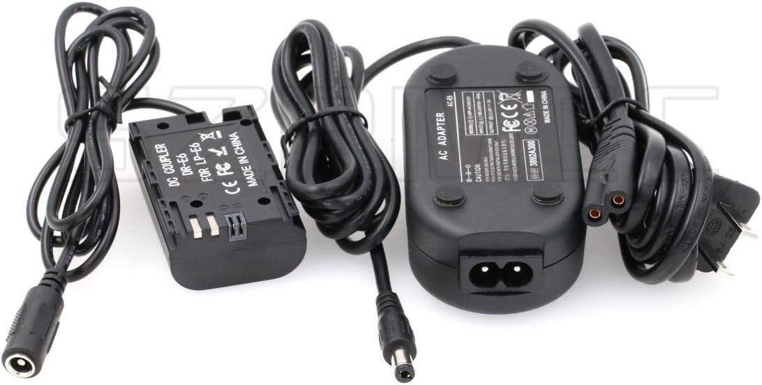 SZRMCC 8V 3A AC Power Adapter and New DR E6(LP E6) DC Coupler Dummy Battery for Canon 60D 70D 80D Camera SmallHD 501 502 Monitor - Image 3