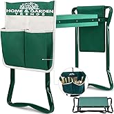 H> Garden Kneeler and Seat, Foldable Garden Stool Heavy Duty Gardening Bench for Kneeling and Sitting to Prevent Knee & Back 