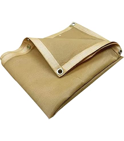 12'X30' (Beige/Tan) Heavy Duty Mesh Tarp Net Sail Sun Shade