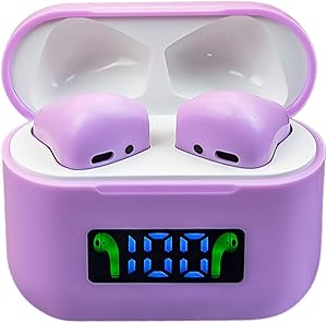 Wireless Earbuds Headphones, Olyre Bluetooth Earphones Buds with Microphone Hands-Free Sweatproof Cordless Earbuds Workout Running Jogging in-Ear Headphones for Android/Smartphones - Purple