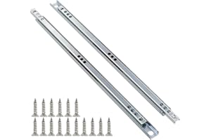 JYXINDZKJ Yoohey Metal 12 inch Drawer Slides, Ball Bearing Two Way Slide Track Rail 0.7 inch Wide 1 Pair