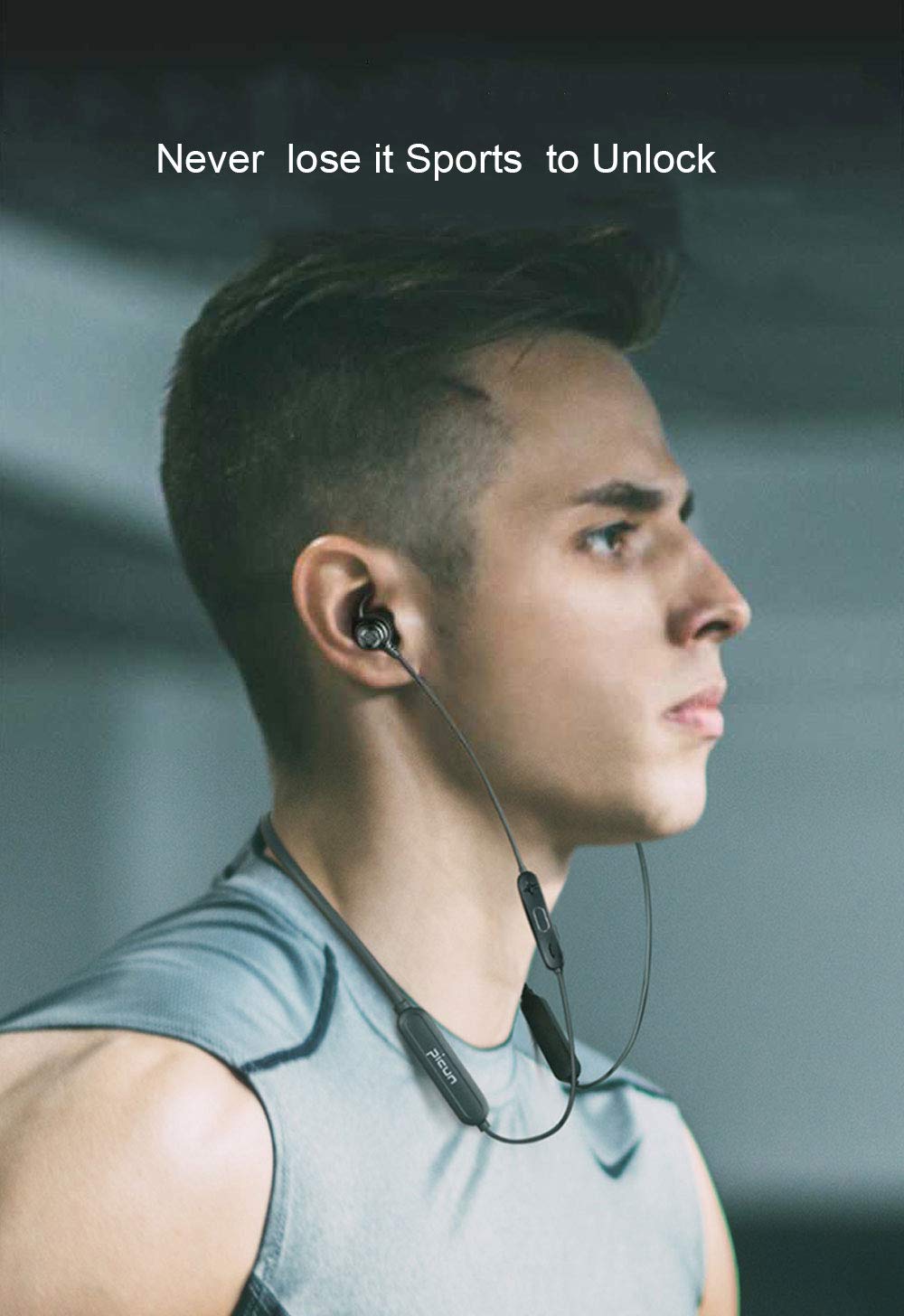 SLUB True Wireless Bluetooth Waterproof Sport HD Stereo Neckband Headphones with Mic 36H Play time Sweatproof for Cell Phone Double Battery Earbuds for iPhone/Android (Black)