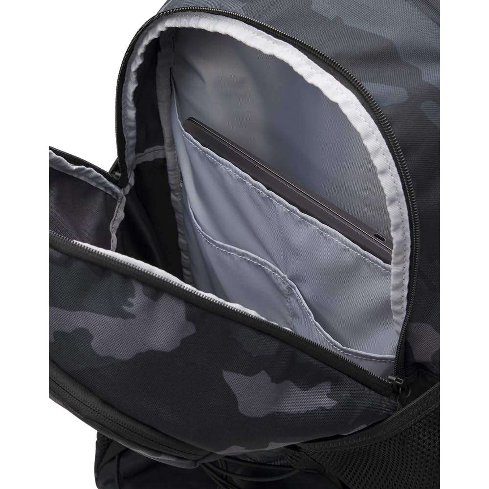 Condition photo showing New/Like New for under armour unisex hustle sport 6.0 backpack, (002) black/metallic black, one size fits most
