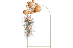 Aienvey Wedding Arch, Gold Metal Arch Backdrop Stand, Balloon Arch Stand Wedding Frame for Ceremony Decoration (Gold, 7.2FT Arch Backdrop)