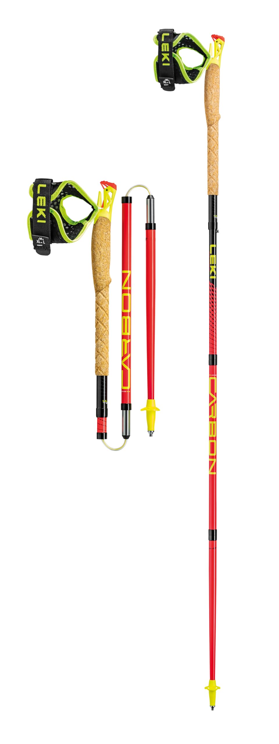 Leki Ultratrail FX.One, Bright Red/Black/Neon Yellow - 135cm