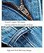 Men's Distressed Moto Biker Jeans Straight Slim Fit Denim Pants - Ankle Length (US W34=Tag36(Asian Size), Light Blue)