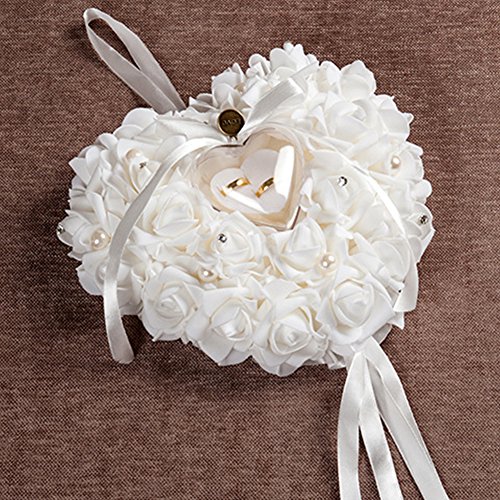 MAYMII Wedding Ring Pillow Heart Box With Pearl Ribbon Wedding Ceremony For Wedding Supplies Gift - Thumbnail 5
