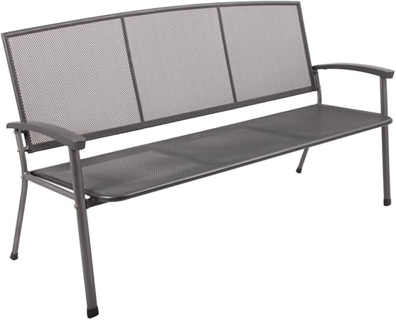 Amazon De Gartenbank Rivo 3sitzer 171x65x92cm Eisengrau Beschichtet Metall Streckmetall