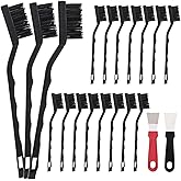 Jikvmis15PCS Mini Nylon Brush Set, Curved Handle Masonry Nylon Bristles for Cleaning Welding Slag and Rust