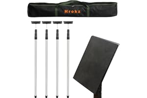 HROKZ 10FT Dust Barrier Poles 4 Pack, Stainless Steel Retractable Zipper Wall Poles Kit for Renovation, Remodeling and Isolation Work