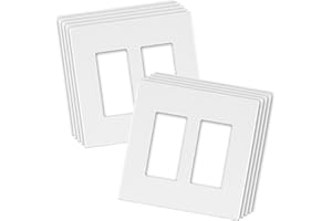 LIDER Matte Finish Double Decorator Switch Cover, Screwless Wall Plate, Mid-Size 2-Gang 4.88" x 4.92", Unbreakable Polycarbon