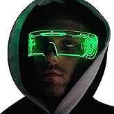 Fency LED Light Up Glasses, LED Visor, Luminous, Cyberpunk Futuristic Cosplay Glasses for Adults