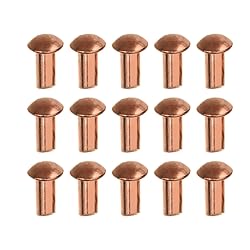 Aicosineg 200pcs 0.16" Length Copper Solid Rivets