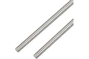 HiPicco 1/4"-28 Fully All Threaded Rod & Studs, 16" Length, 304 Stainless Steel Right Hand Fine Thread Screw for Furniture An