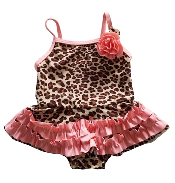 Flower leopard tutu one piece pink confortable baby