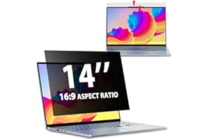 LUSA DESIGN Laptop Privacy Screen 14 Inch 16:9 Aspect Removable Anti Glare Blue Light Filter Protector, 14inch Computer Monit
