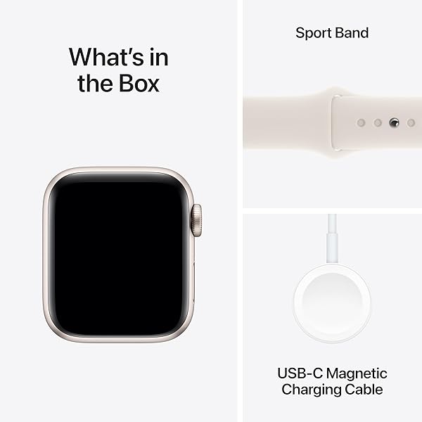APPLE WATCH SE (2ND GEN) [GPS 40MM] SMARTWATCH WITH STARLIGHT ALUMINUM CASE WITH STARLIGHT SPORT BAND S/M. FITNESS & SLEEP TRACKER, CRASH DETECTION, HEART RATE MONITOR
