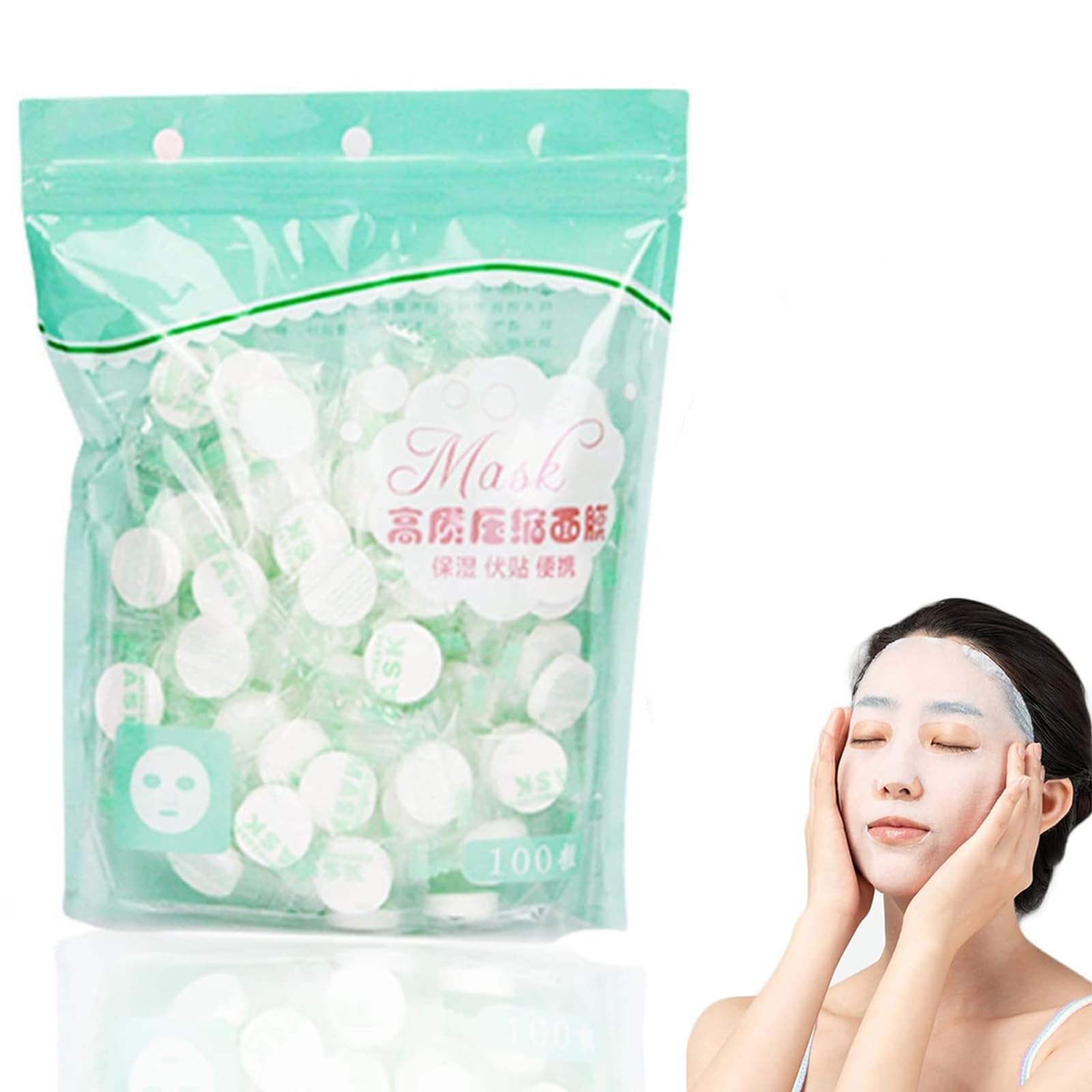 Spldsun 100 pieces compressed paper mask, skin care compress face mask, DIY compressed face masks pure cotton, for facial care