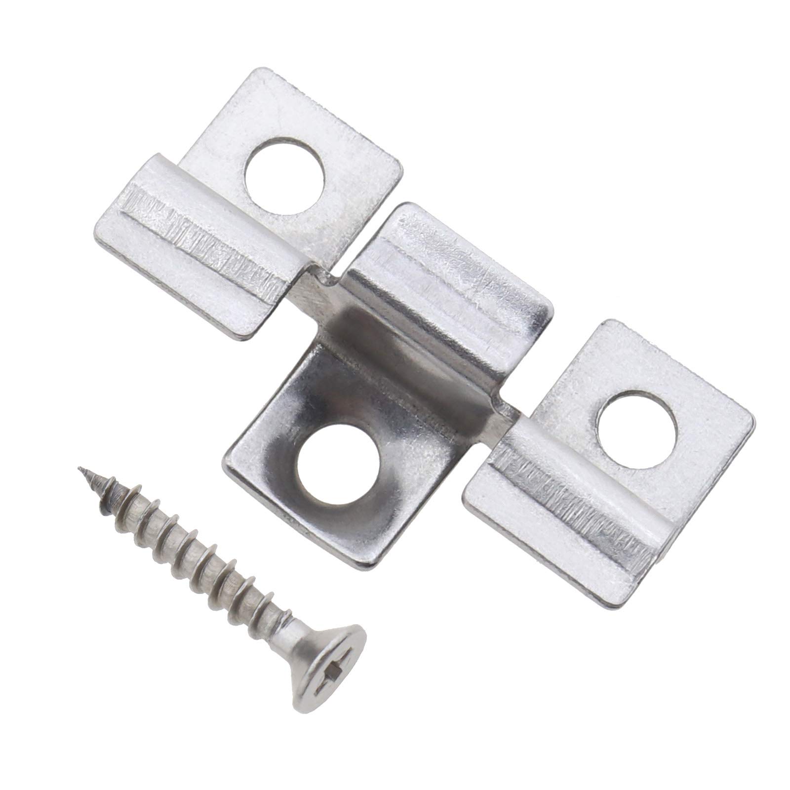YINETTECH 100Pcs Decking Hidden Spacer Fastener Board Clip, with Self-Tapping Screw Stainless Steel DIY Hardware